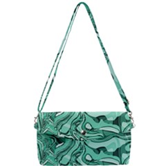 Biscay Green Swirls Removable Strap Clutch Bag