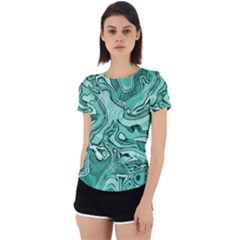 Biscay Green Swirls Back Cut Out Sport Tee by SpinnyChairDesigns