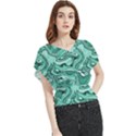 Biscay Green Swirls Butterfly Chiffon Blouse View1