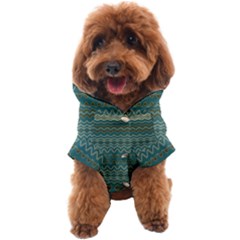 Boho Teal Green Stripes Dog Coat by SpinnyChairDesigns