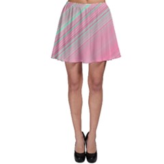 Turquoise And Pink Striped Skater Skirt by SpinnyChairDesigns