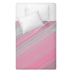 Turquoise And Pink Striped Duvet Cover Double Side (single Size) by SpinnyChairDesigns