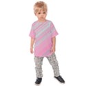 Turquoise and Pink Striped Kids  Raglan Tee View1