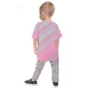 Turquoise and Pink Striped Kids  Raglan Tee View2