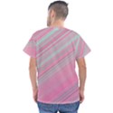 Turquoise and Pink Striped Men s V-Neck Scrub Top View2