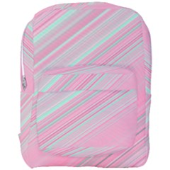 Turquoise And Pink Striped Full Print Backpack by SpinnyChairDesigns