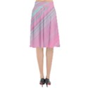 Turquoise and Pink Striped Flared Midi Skirt View2