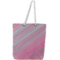 Turquoise and Pink Striped Full Print Rope Handle Tote (Large) View1