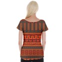 Boho Aztec Rust Orange Color Stripes Cap Sleeve Top View2