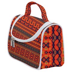 Boho Aztec Rust Orange Color Stripes Satchel Handbag by SpinnyChairDesigns