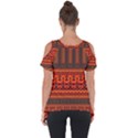 Boho Aztec Rust Orange Color Stripes Cut Out Side Drop Tee View2