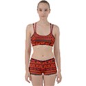 Boho Aztec Rust Orange Color Stripes Perfect Fit Gym Set View1