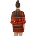 Boho Aztec Rust Orange Color Stripes Half Sleeve Chiffon Kimono View2