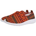 Boho Aztec Rust Orange Color Stripes Men s Slip On Sneakers View2