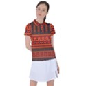 Boho Aztec Rust Orange Color Stripes Women s Polo Tee View1