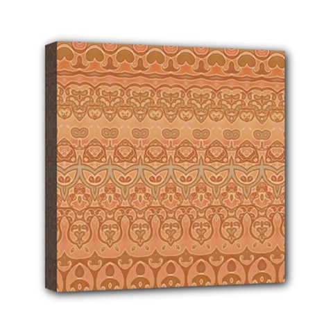 Boho Fancy Peach  Mini Canvas 6  X 6  (stretched) by SpinnyChairDesigns