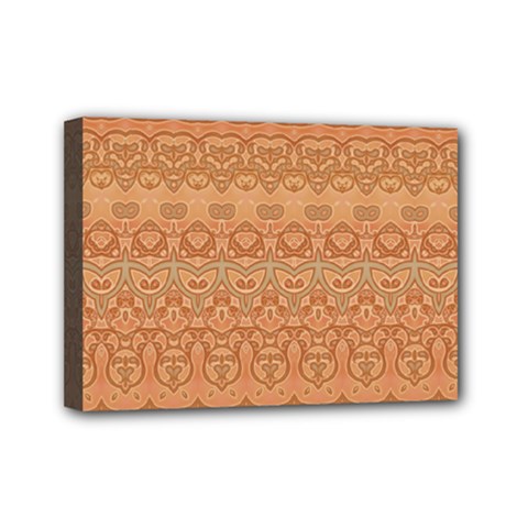 Boho Fancy Peach  Mini Canvas 7  X 5  (stretched) by SpinnyChairDesigns