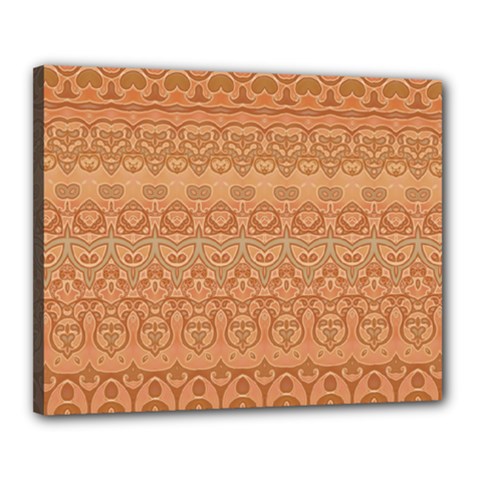 Boho Fancy Peach  Canvas 20  X 16  (stretched) by SpinnyChairDesigns