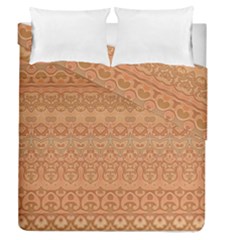 Boho Fancy Peach  Duvet Cover Double Side (queen Size) by SpinnyChairDesigns