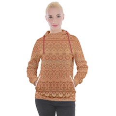 Boho Fancy Peach  Women s Hooded Pullover by SpinnyChairDesigns