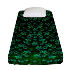 Leaf Forest And Blue Flowers In Peace Fitted Sheet (single Size) by pepitasart