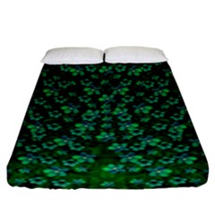 Leaf Forest And Blue Flowers In Peace Fitted Sheet (king Size) by pepitasart