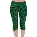 Leaf Forest And Blue Flowers In Peace Velvet Capri Leggings  View1