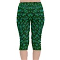 Leaf Forest And Blue Flowers In Peace Velvet Capri Leggings  View2