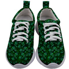 Leaf Forest And Blue Flowers In Peace Kids Athletic Shoes by pepitasart