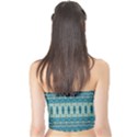 Boho Blue Teal Striped Tube Top View2