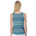 Boho Blue Teal Striped Women s Basketball Tank Top View2