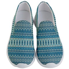 Boho Blue Teal Striped Men s Lightweight Slip Ons by SpinnyChairDesigns