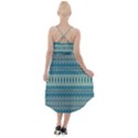 Boho Blue Teal Striped High-Low Halter Chiffon Dress  View2