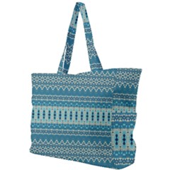 Boho Blue Teal Striped Simple Shoulder Bag by SpinnyChairDesigns