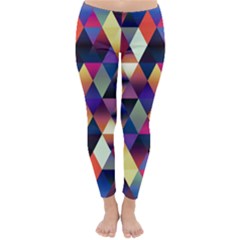 Colorful Geometric  Classic Winter Leggings by SpinnyChairDesigns