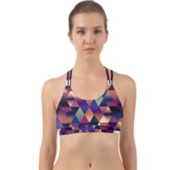 Colorful Geometric  Back Web Sports Bra by SpinnyChairDesigns