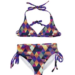 Colorful Geometric  Kids  Classic Bikini Set by SpinnyChairDesigns