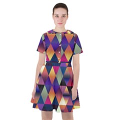 Colorful Geometric  Sailor Dress by SpinnyChairDesigns