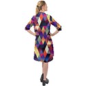 Colorful Geometric  Long Sleeve Mini Shirt Dress View2