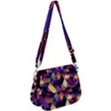 Colorful Geometric  Saddle Handbag View1