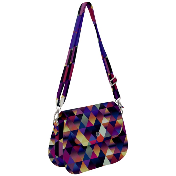 Colorful Geometric  Saddle Handbag