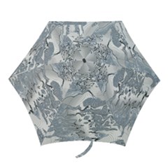 Faded Blue Grunge Mini Folding Umbrellas by SpinnyChairDesigns