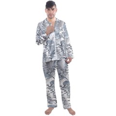 Faded Blue Grunge Men s Long Sleeve Satin Pyjamas Set by SpinnyChairDesigns