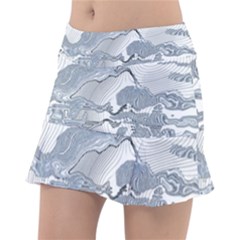 Faded Blue Grunge Tennis Skorts by SpinnyChairDesigns