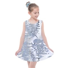 Faded Blue Grunge Kids  Summer Dress by SpinnyChairDesigns