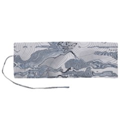 Faded Blue Grunge Roll Up Canvas Pencil Holder (m) by SpinnyChairDesigns