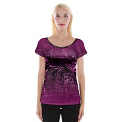 Magenta Black Swirl Cap Sleeve Top by SpinnyChairDesigns