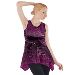 Magenta Black Swirl Side Drop Tank Tunic by SpinnyChairDesigns