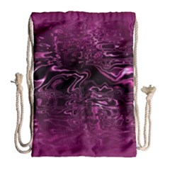 Magenta Black Swirl Drawstring Bag (large) by SpinnyChairDesigns