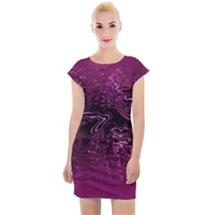 Magenta Black Swirl Cap Sleeve Bodycon Dress by SpinnyChairDesigns